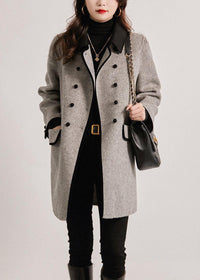 Maelle | French Grey Double-Breasted Wool Coat