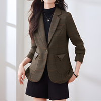Evelyn | Tailored Checked Blazer with Single-Button Closure
