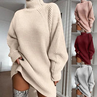 Celeste | Women's Turtleneck Sweater Dress with Oversized Sleeves