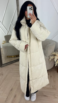 Jessica | Long Quilted Jacket with High Collar for Women