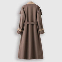 Amelia | Elegant Long Trench Coat with Waist Belt