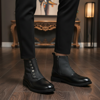 Julius | Black Ankle Boots with Decorative Button Details
