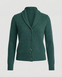 Clara | Rib-Knit Cardigan with Lapel Collar and Button Closure