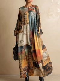 Resort Vibes Loose and stylish urban-style printed maxi dress Fit