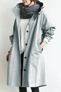 Isabella | Women's Knee-Length Hooded Coat with Tie Waist