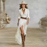 Hayley Tied Waist Flattering Dress