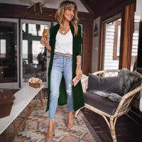 Nadia | Elegant Long Velvet Coat