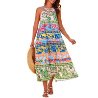 Boho Botanical Tiered Maxi Dress