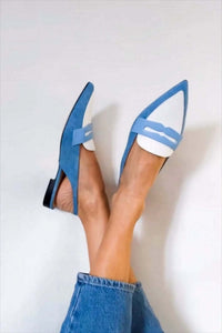 Classic Blue Slingback Loafers