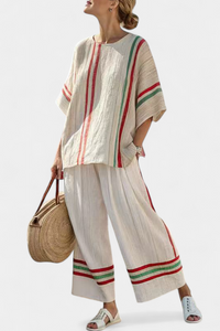 Mila | Comfortable Boho Print Blouse & Loose-Fit Pants
