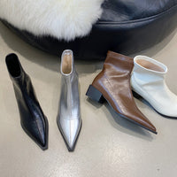 Penelope | Brown Pointed-Toe Ankle Boots for Women