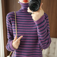 Felicity | Fine-Knit Turtleneck Sweater with Striped Pattern