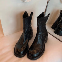 Bianca | Chunky Leather-Look Ankle Boots for Women