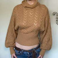 Maren | Cropped Knit Turtleneck Sweater with Button Details