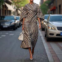 Iconic Zoraida - Stylish Batwing Sleeve Long Dress Statement Piece