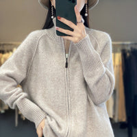 Bruna | Cashmere-Look Zip Cardigan with Stand-Up Collar