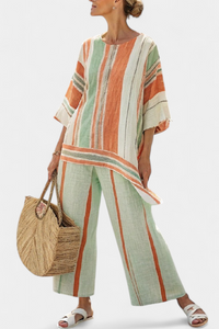 Grace | Elegant Asymmetrical Top & Wide-Leg Pants