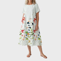 Floral Summer Maxi Dress - Floral White