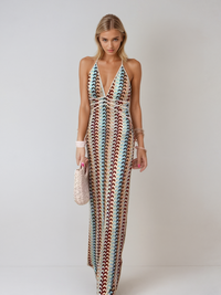 Backless V-Neck Maxi Dress