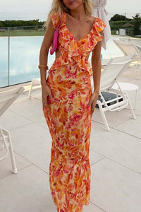 Floral Ruffle Midi Dress