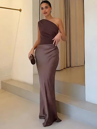 Tropic Flow Sophia | Maxi Dress with a Guilt in Satin Summer Set