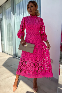 Tropic Flow Eloah™ | Elegant Lace Midi Dress Warm Weather Style