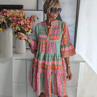 Lucy | Patterned Flowing Midi Dress Miami