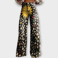 Astral Print Wide Leg Jeans