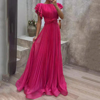 Golden Shore Rory | Pleated Evening Dress Holiday Wear