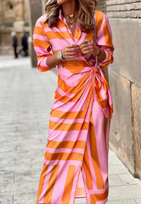 Elvina Printed Wrap Around Dress