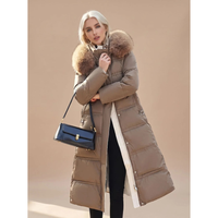 Kiara | Women's Long Puffer Winter Jacket with Hood and Cozy Collar
