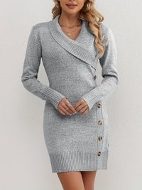 Sophia | Trendy Women's V-Neck Sweater Dress