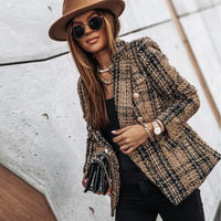 Daria | Double-Breasted Plaid Blazer for Women