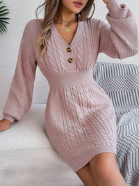 Cleo | Elegant Cable-Knit Dress with Wide Sleeves
