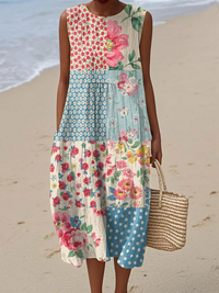 Anna™ Patchwork Midi Dress New