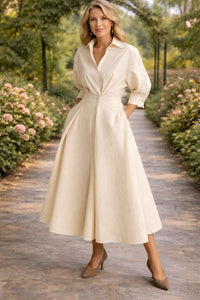Iconic Monroe | Wrap-Front Flowing Maxi Dress Statement Piece