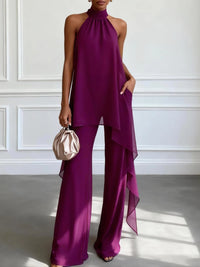 Chiffon Drape Two-Piece Set