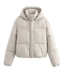 Kimberly | Cropped Hooded Quilted Puffer Jacket