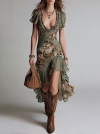 Elira Trending Floral Ruffle Dress