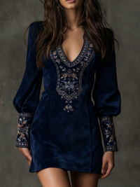 Velvety Suede Mini Day Dress