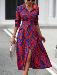 Geometric Print Shirt Dress