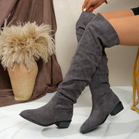 Esther | Women's Over-the-Knee Slip-On Boots with Block Heel
