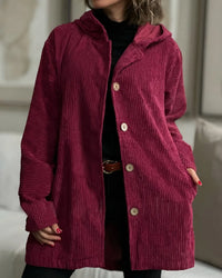 Leonie | Casual Corduroy Hooded Jacket
