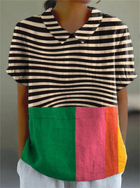 Eva Striped Colour Block Shirt