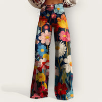 Multicolored Wide Leg Pants