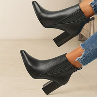 Anya | Women's Pointed-Toe Block Heel Ankle Boots