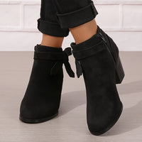 Winona | Women's Bow Detail Block Heel Ankle Boots