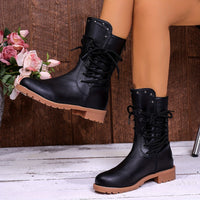 Helga | Women's Lace-Up Boots with Block Heel