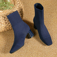 Ember | Women's Knitted Ankle Boots with Block Heel