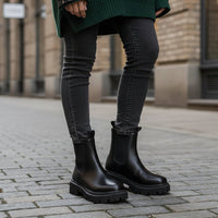 Leonie | Women's Chelsea Ankle Boots with Lug Sole and Back Zipper